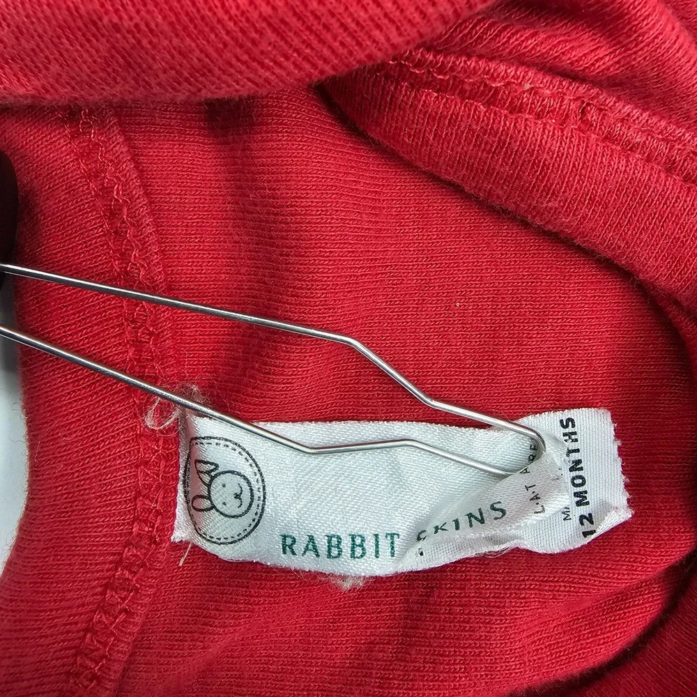 Rabbit‎ Skins Baby One-Piece 12 Months Merry Christmas Filthy Animal Holiday Red